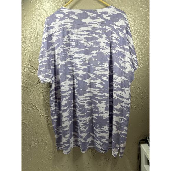 Chico's Weekends Purple Camo Zebra Lace-Up Pullover Tunic Size 3 US XL - Picture 4 of 5